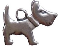 Médaille chien métal argenté