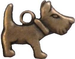 Médaille chien métal bronze